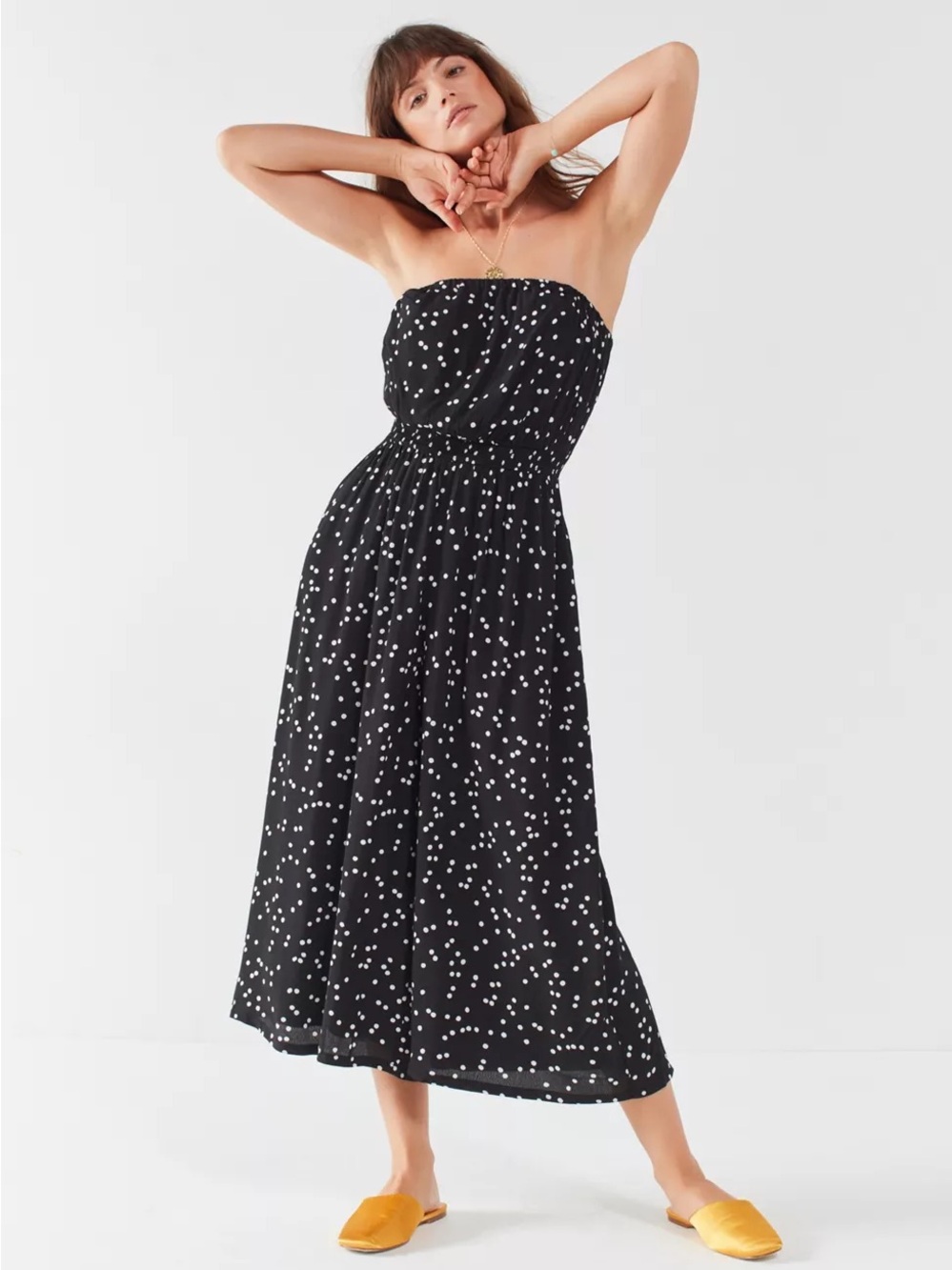 Silence + Noise Jackson Strapless Polka Dot Jumpsuit Size XS